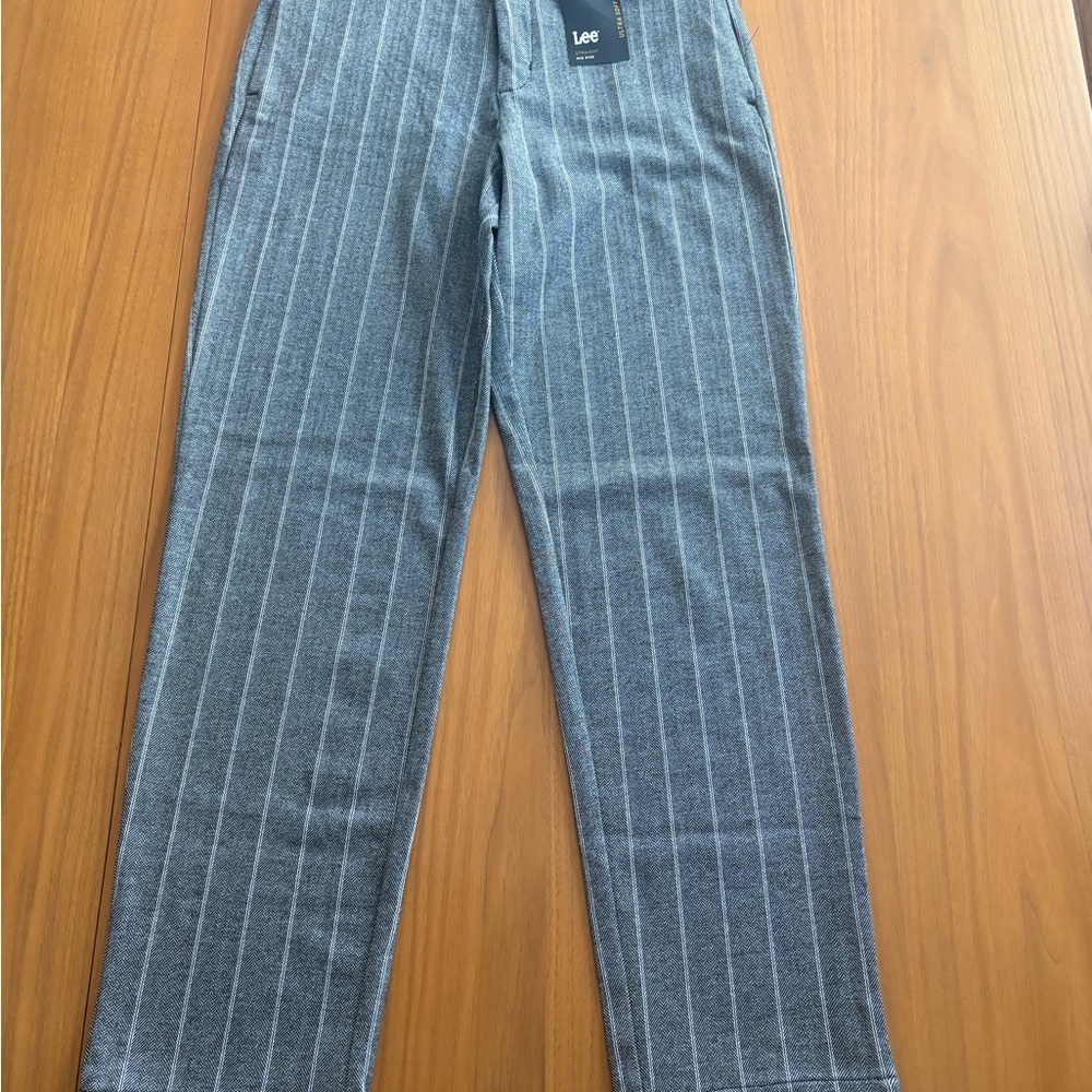 New Lee Charcoal Herringbone Trousers